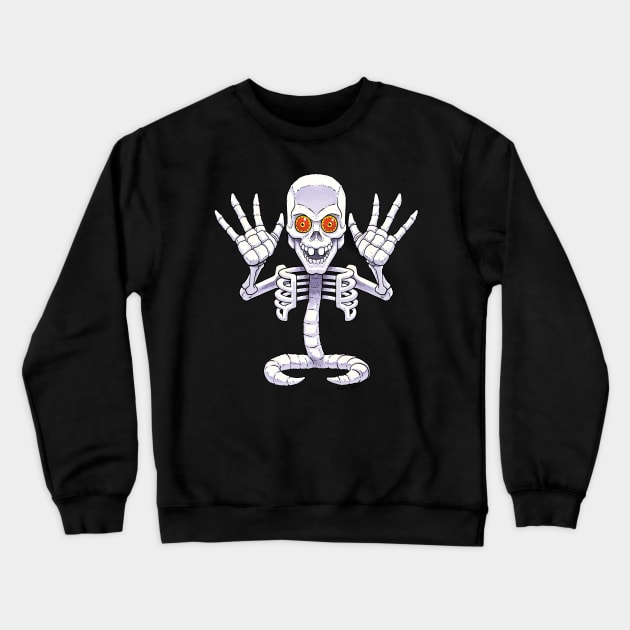 Bad To The Bone Ghost Skeleton Crewneck Sweatshirt by JENNEX